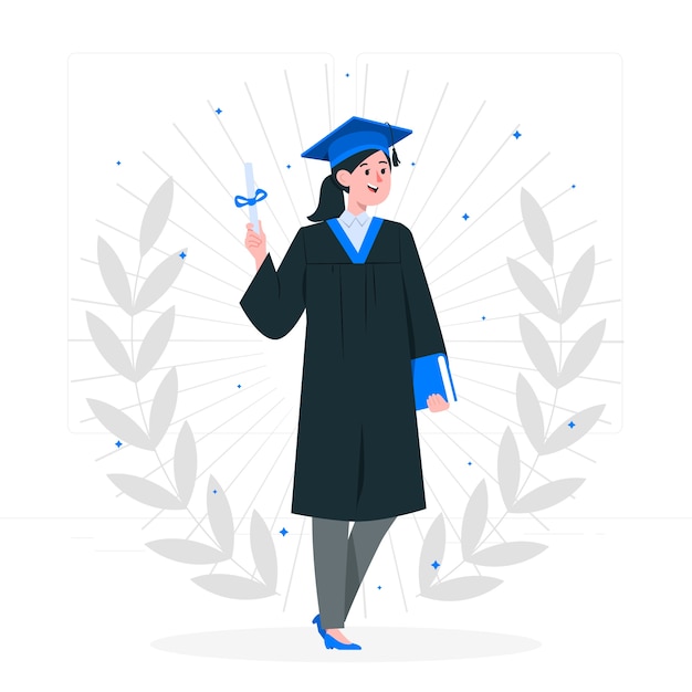 Free Vector girl on graduation day concept illustration