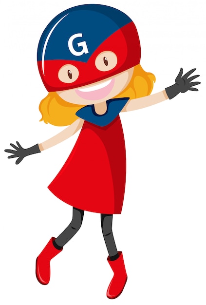 Girl in hero costume