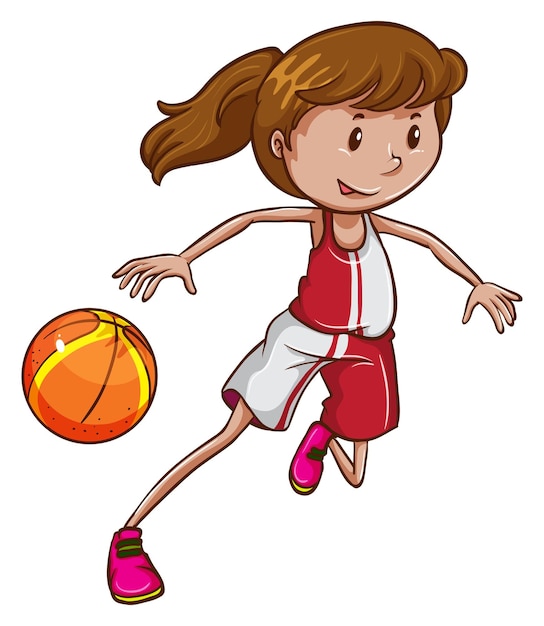 A girl playing basketball