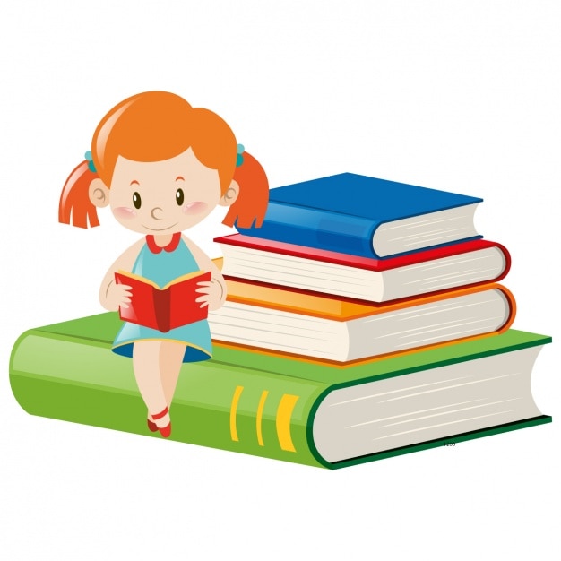 Free Vector girl reading design