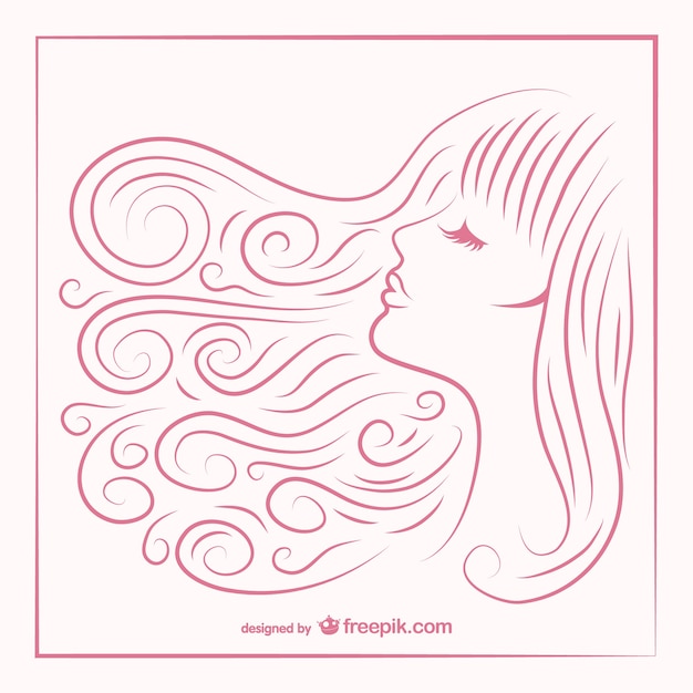 Free vector girl's hair sketch