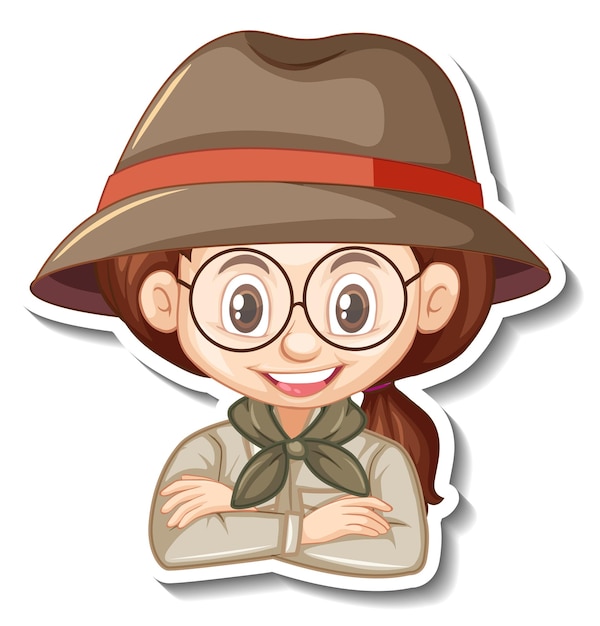 Girl in safari costume cartoon character