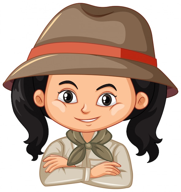 Girl in safari outfit