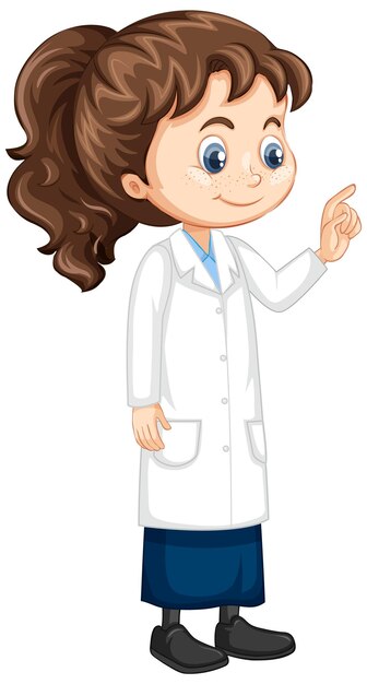 Girl in science gown on isolated background