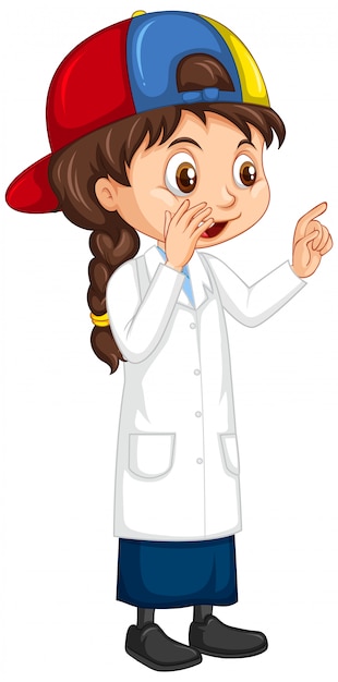 Free vector girl in science gown isolated