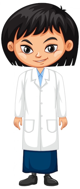 Free Vector girl in science gown isolated