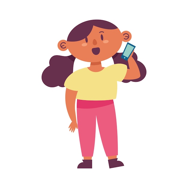 Free Vector girl speaking on cell phone