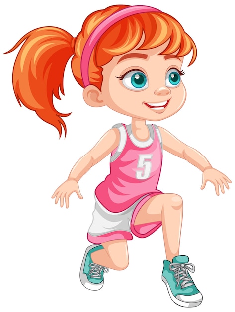 Free Vector girl wearing basketball outfit