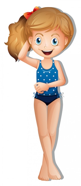 Free Vector a girl wearing cute swimwear