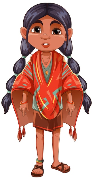 Girl wearing native American outfit