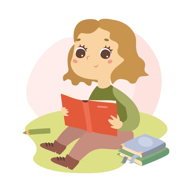 girl with books