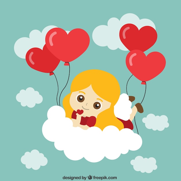 Girl with heart ballon