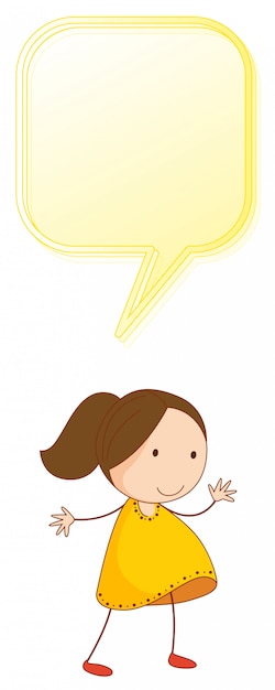 Free Vector a girl with speech balloon