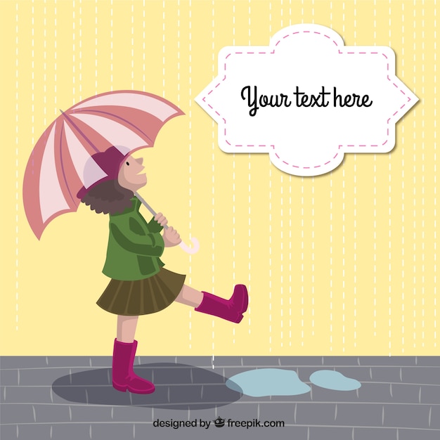 Free Vector girl with an umbrella