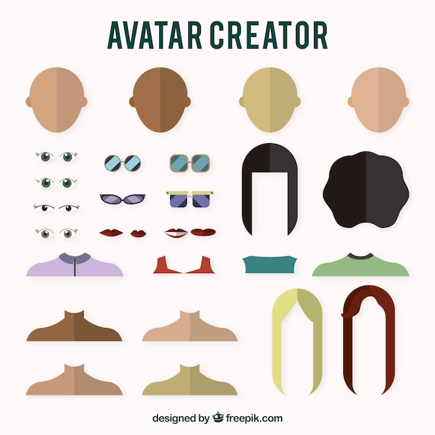 Free Vector girls avatar creator