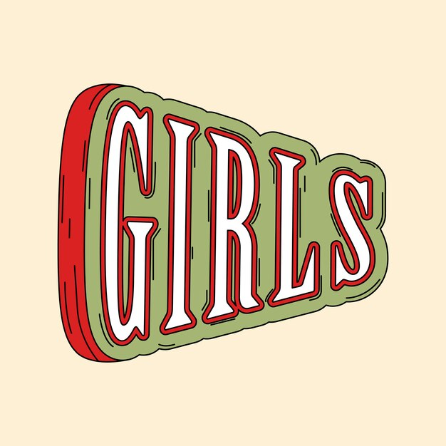 Girls typography on green