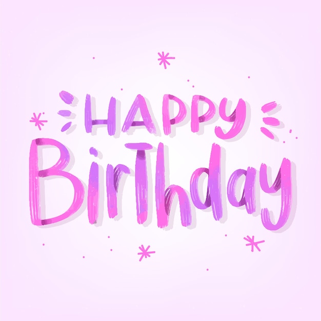 Free vector girly happy birthday lettering