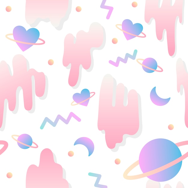 Free vector girly love in space seamless background