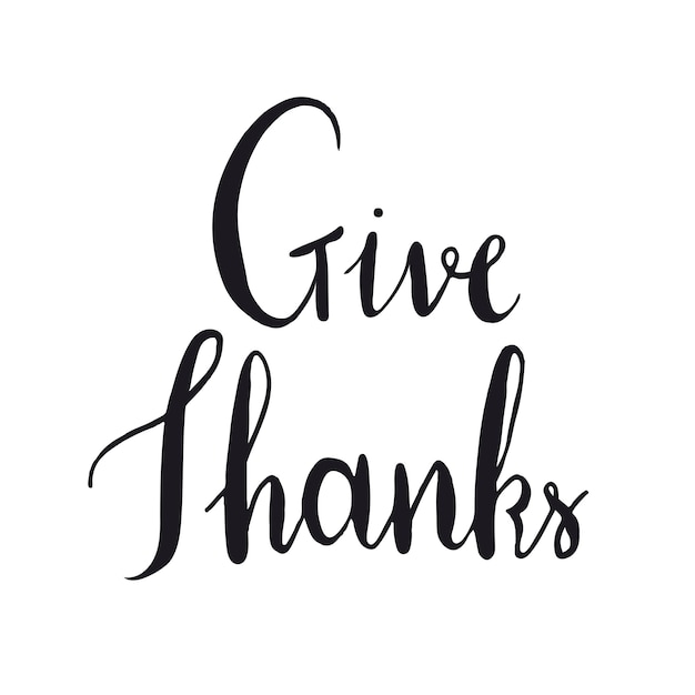 Give thanks typography style vector