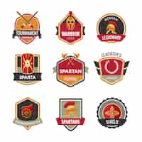 Free vector gladiator emblems set