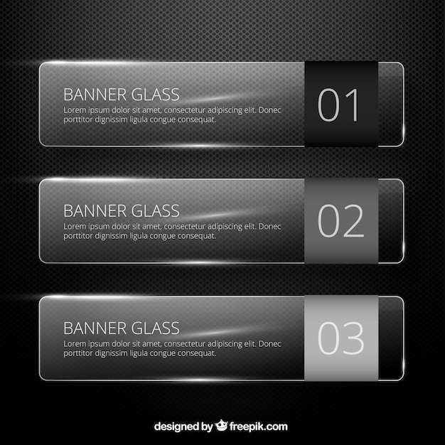 Free Vector glass banners template