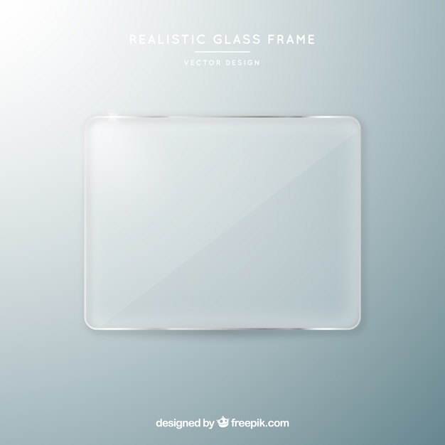 Glass frame in realistic style