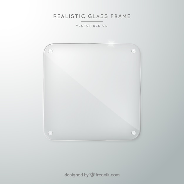 Glass frame in realistic style