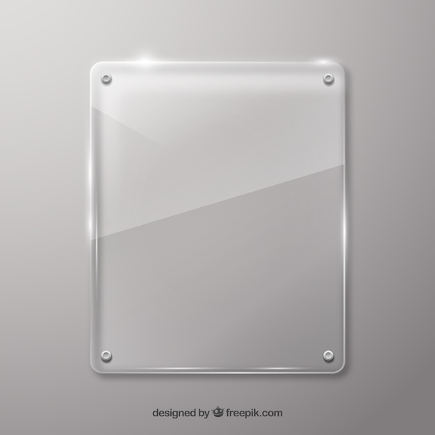 Glass frame in realistic style