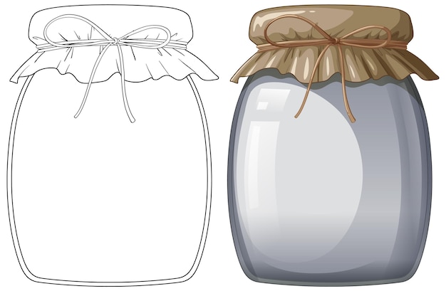 Free Vector glass jar with cloth lid illustration