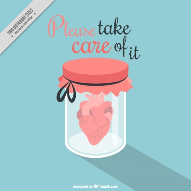 Free Vector glass jar with heart and valentine message 