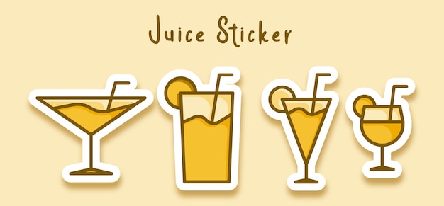 Glass straw wine sticker