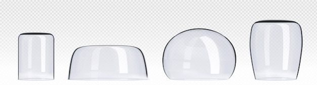 Free Vector glass transparent hemisphere dome cover