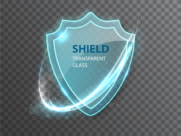 Free Vector glass transparent shield.