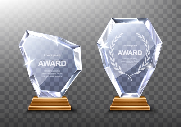 Glass trophies award