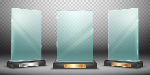 Glass trophy collection