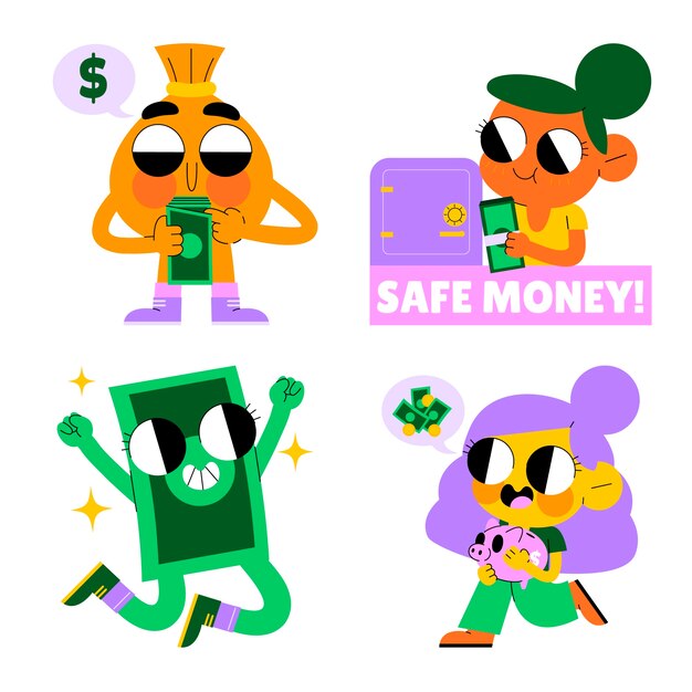 Glazed money stickers collection