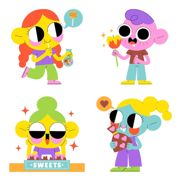 Glazed sweets stickers collection