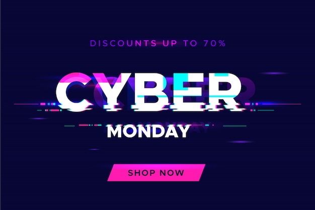 Glitch cyber monday concept