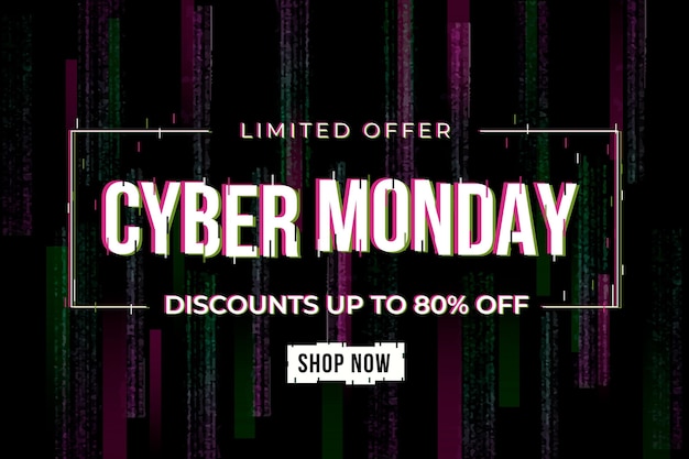 Free Vector glitch cyber monday concept