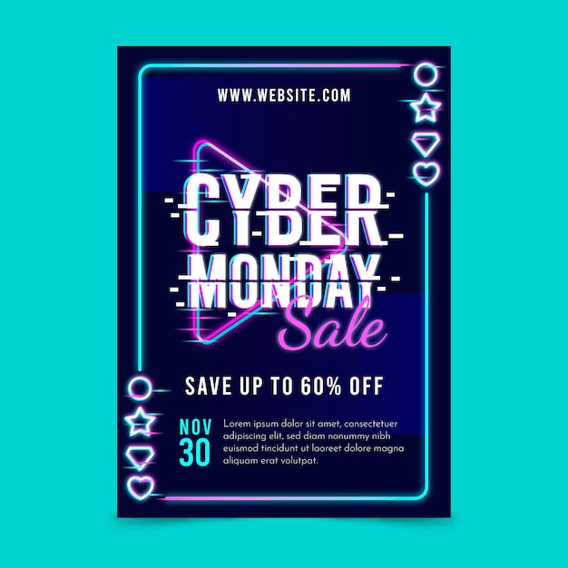 Glitch cyber monday flyer