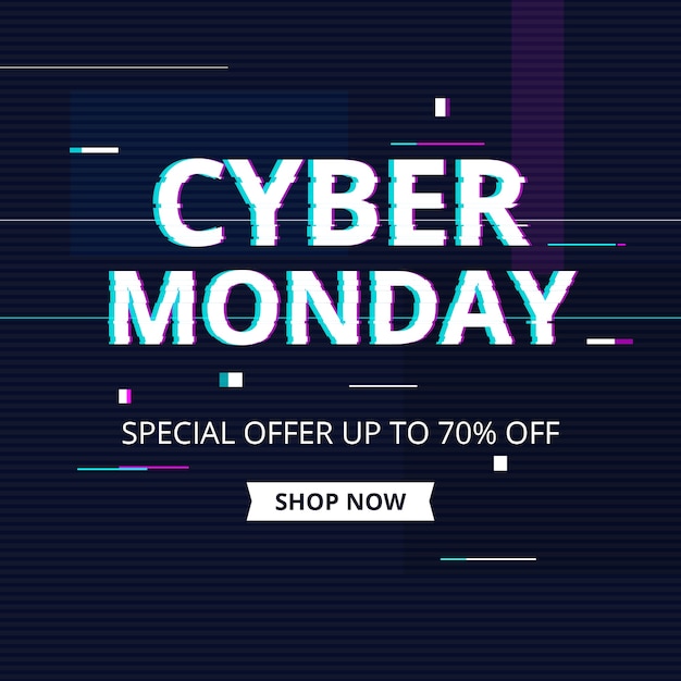 Glitch cyber monday promo banner