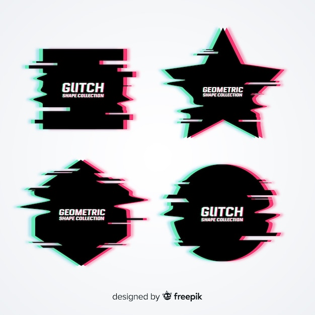 Free Vector glitch effect symbol collection