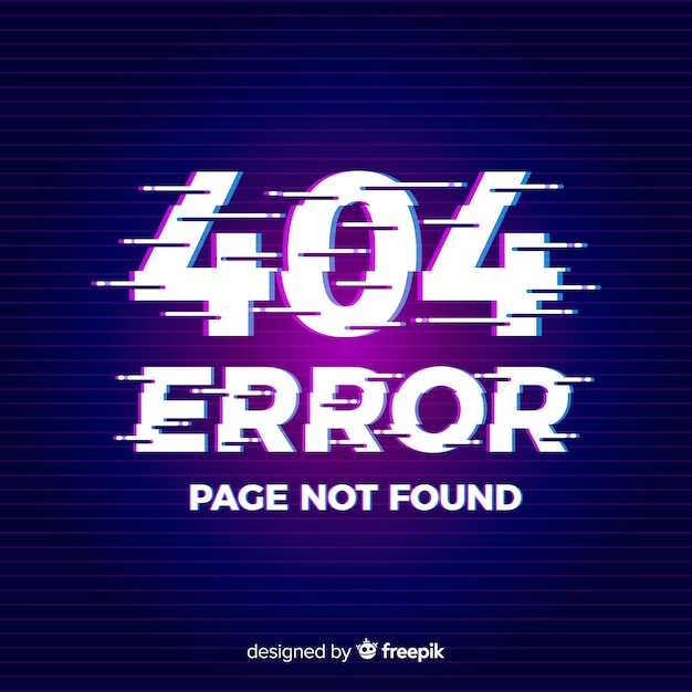 Glitch error 404 page background