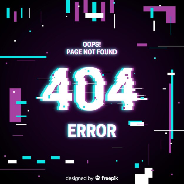 Glitch error 404 page background