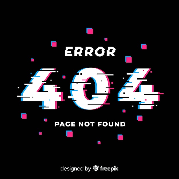 Glitch error 404 page