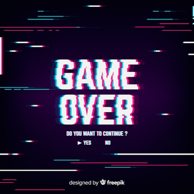 Glitch game over background