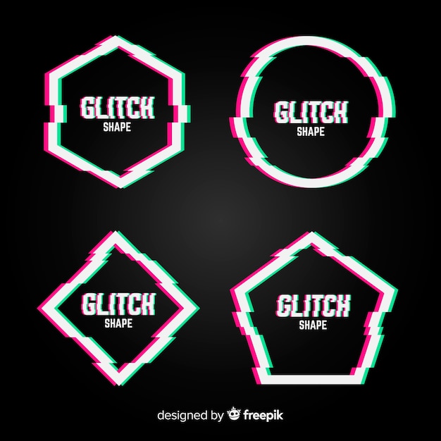 Glitch geometric shape collection