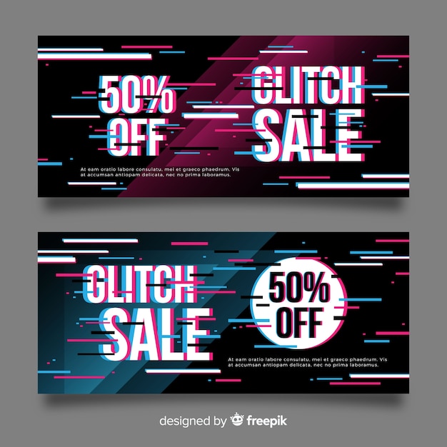 Glitch sale banners