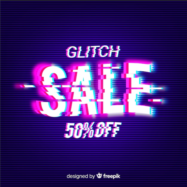 Free Vector glitch sale banners