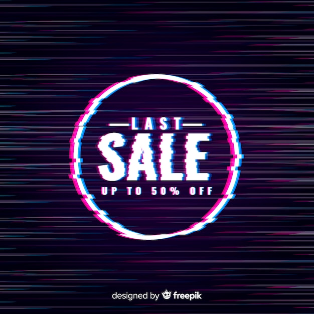 Free Vector glitch sale banners